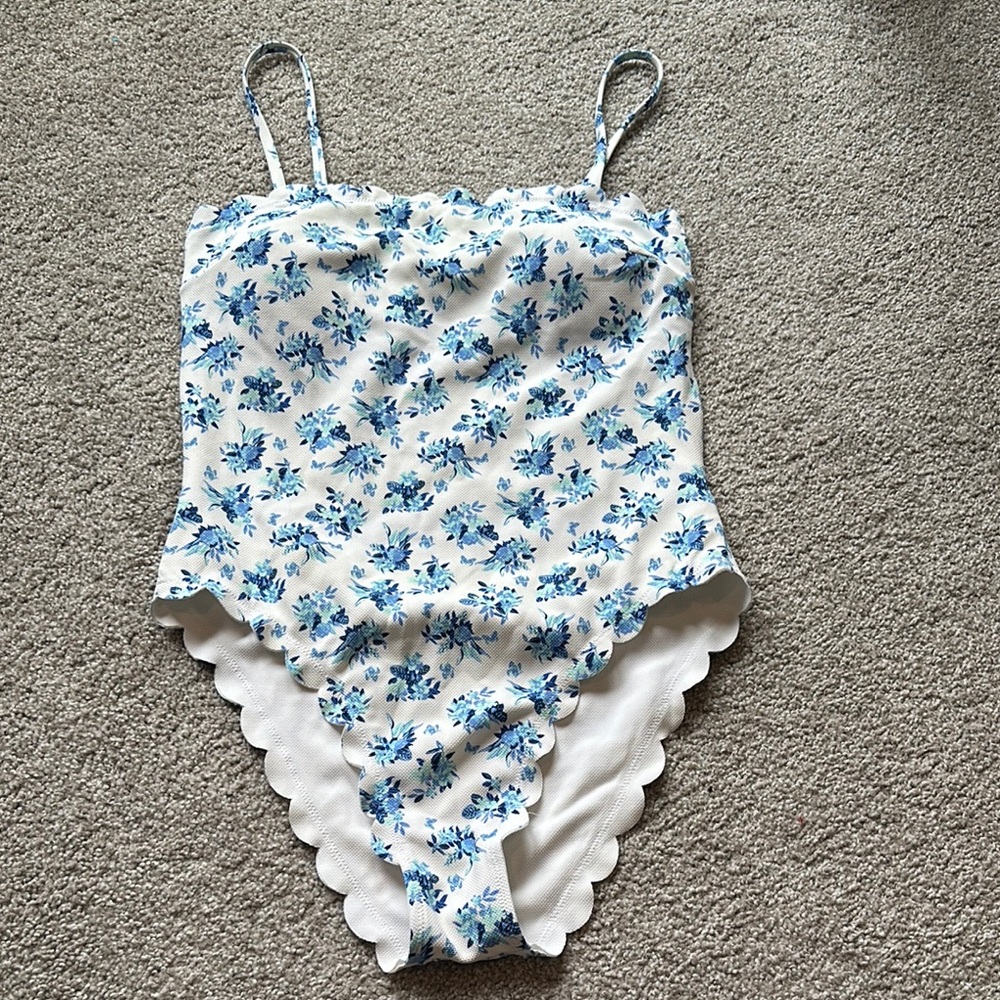 Victoria's Secret Blue and White Floral One Piece Swimsuit
